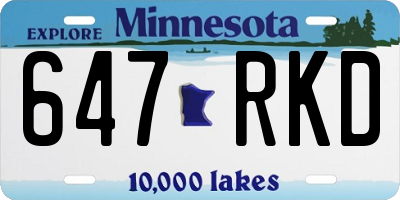 MN license plate 647RKD