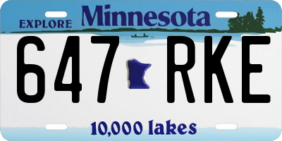 MN license plate 647RKE