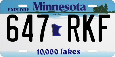 MN license plate 647RKF