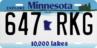 MN license plate 647RKG
