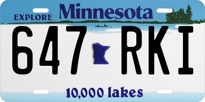 MN license plate 647RKI