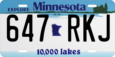MN license plate 647RKJ