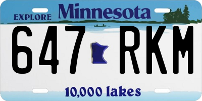 MN license plate 647RKM