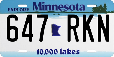 MN license plate 647RKN