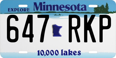 MN license plate 647RKP