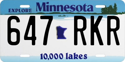 MN license plate 647RKR