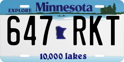 MN license plate 647RKT