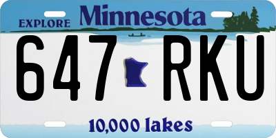 MN license plate 647RKU
