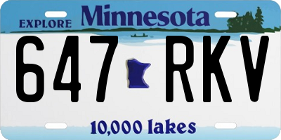 MN license plate 647RKV