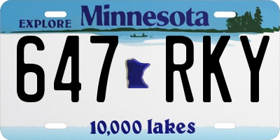 MN license plate 647RKY