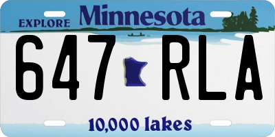 MN license plate 647RLA