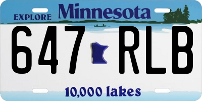 MN license plate 647RLB
