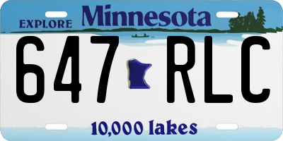 MN license plate 647RLC