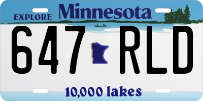MN license plate 647RLD