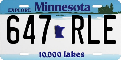 MN license plate 647RLE