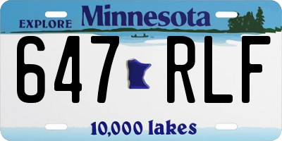 MN license plate 647RLF