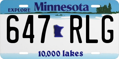 MN license plate 647RLG