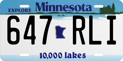 MN license plate 647RLI