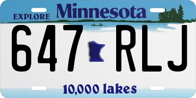 MN license plate 647RLJ
