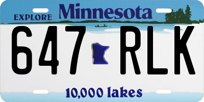 MN license plate 647RLK