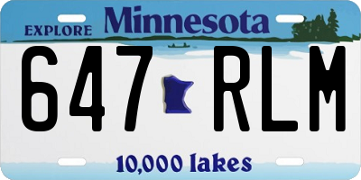 MN license plate 647RLM