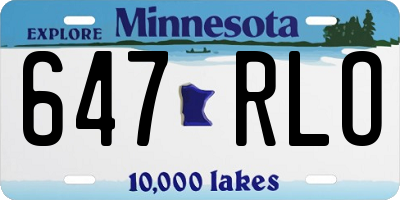 MN license plate 647RLO