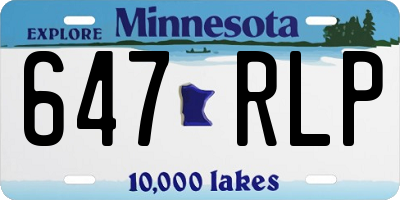 MN license plate 647RLP