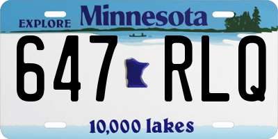 MN license plate 647RLQ