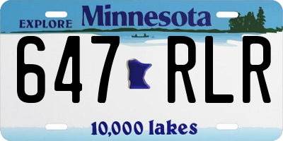 MN license plate 647RLR