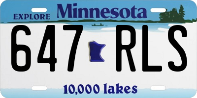 MN license plate 647RLS