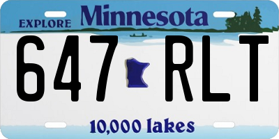 MN license plate 647RLT