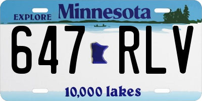 MN license plate 647RLV