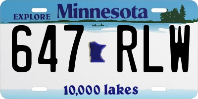 MN license plate 647RLW