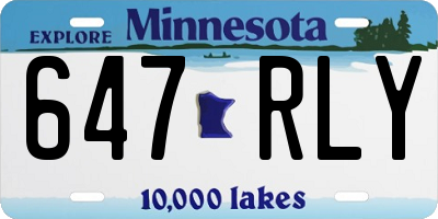 MN license plate 647RLY