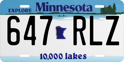 MN license plate 647RLZ