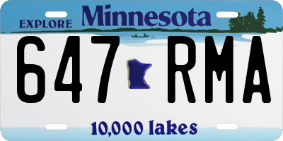 MN license plate 647RMA