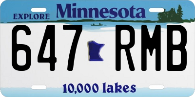 MN license plate 647RMB