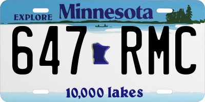 MN license plate 647RMC