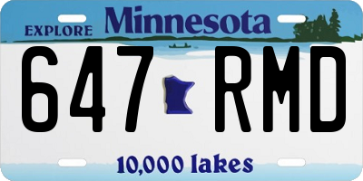 MN license plate 647RMD