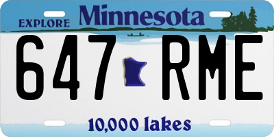 MN license plate 647RME