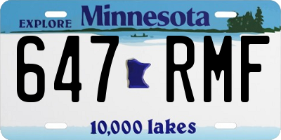 MN license plate 647RMF