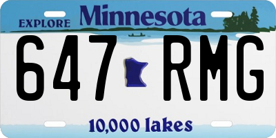 MN license plate 647RMG