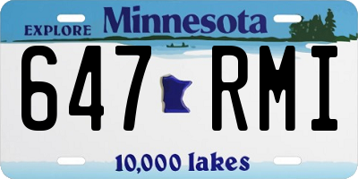 MN license plate 647RMI
