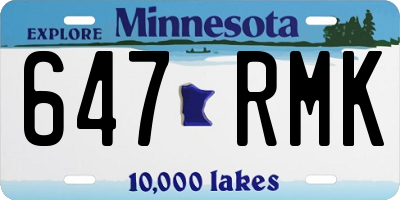 MN license plate 647RMK