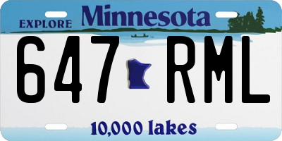 MN license plate 647RML