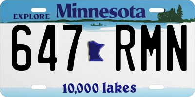 MN license plate 647RMN