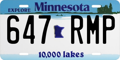 MN license plate 647RMP