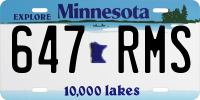 MN license plate 647RMS