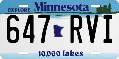MN license plate 647RVI