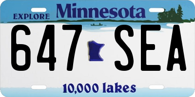 MN license plate 647SEA